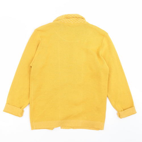 Emma Morgan Womens Yellow Geometric Knit Pullover Jumper Size S
