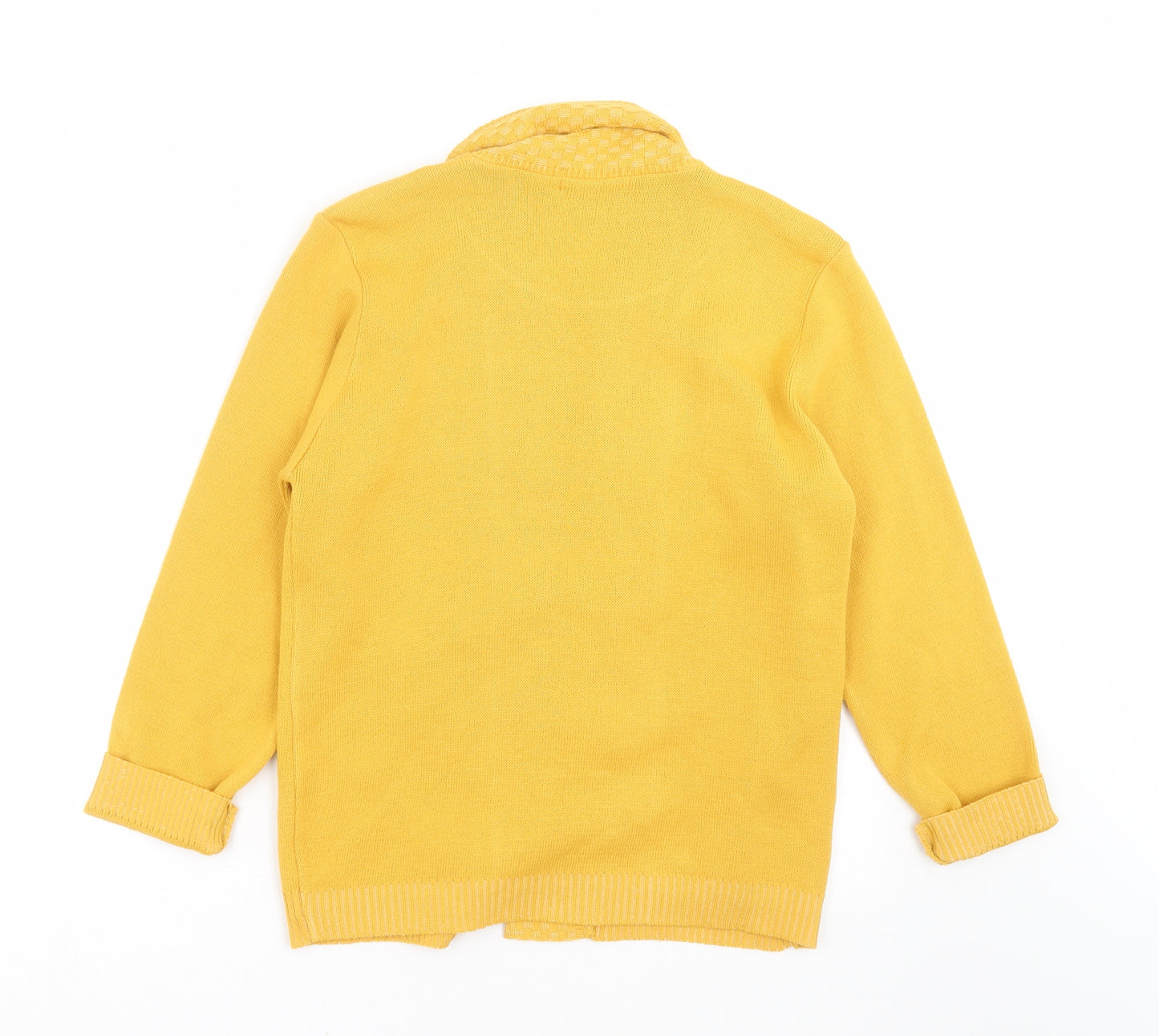 Emma Morgan Womens Yellow Geometric Knit Pullover Jumper Size S