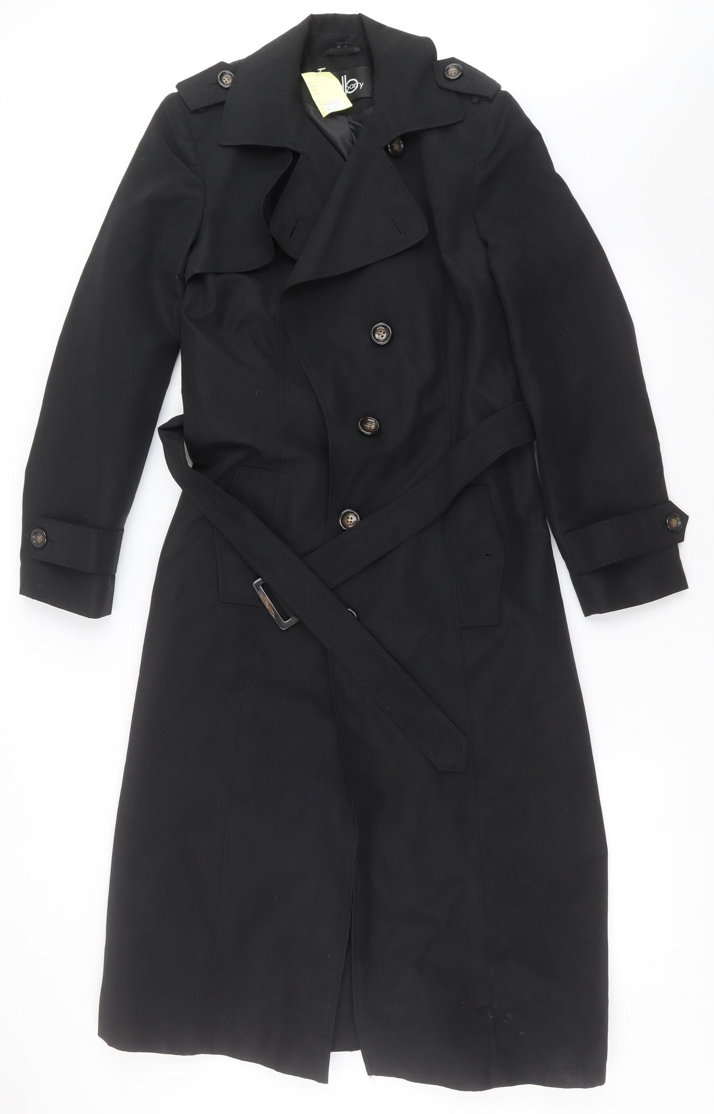 David Barry Womens Black   Trench Coat Coat Size 14