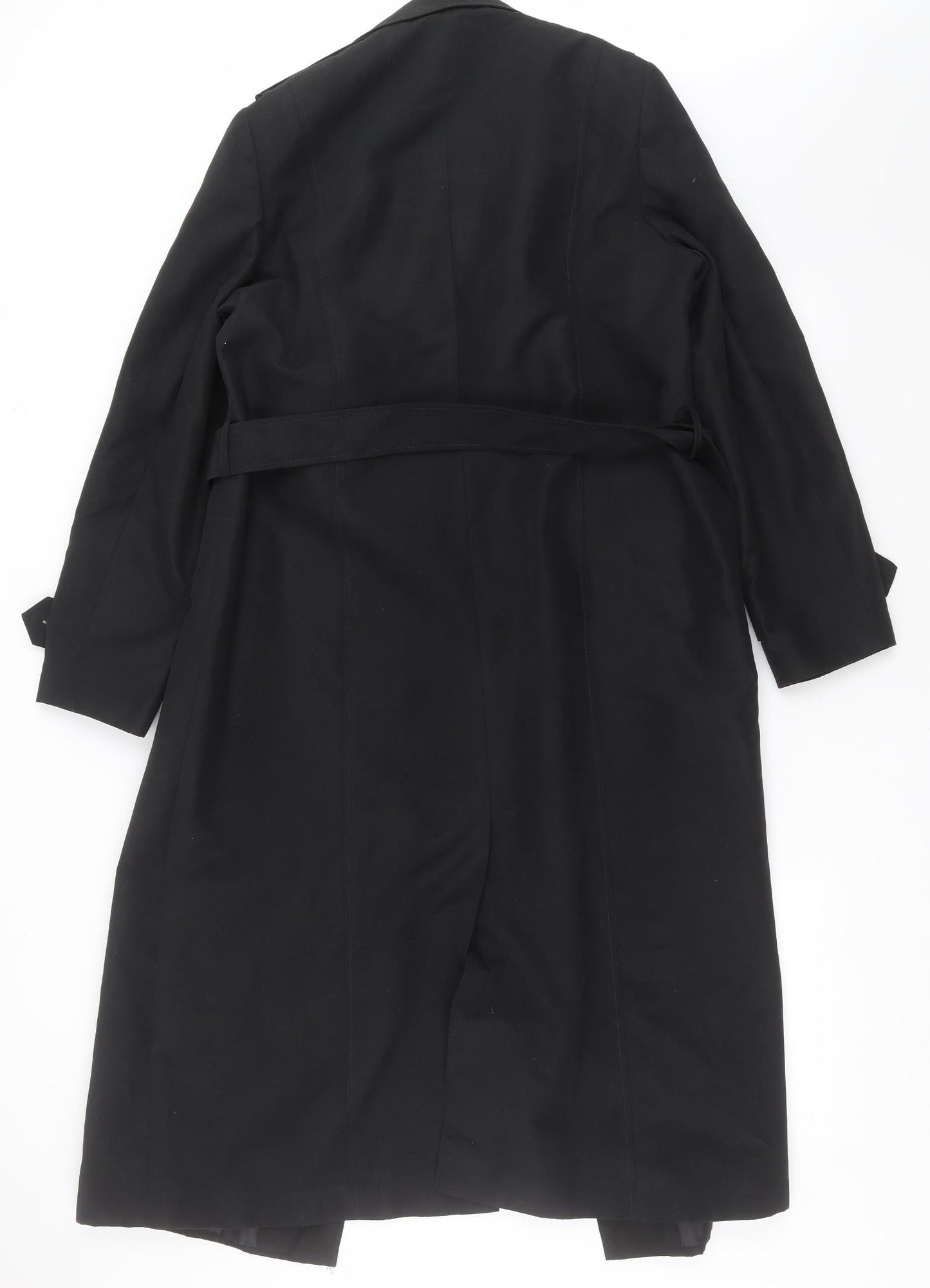 David Barry Womens Black   Trench Coat Coat Size 14