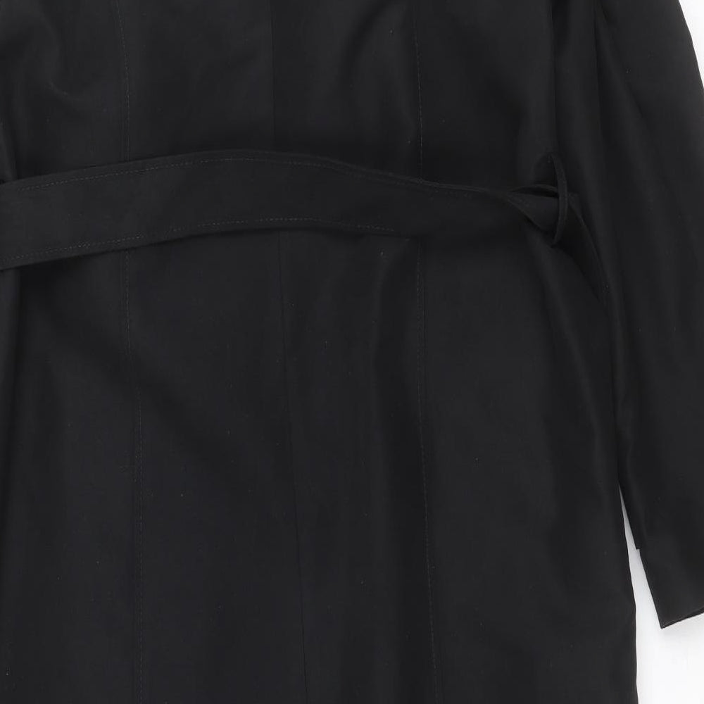 David Barry Womens Black   Trench Coat Coat Size 14