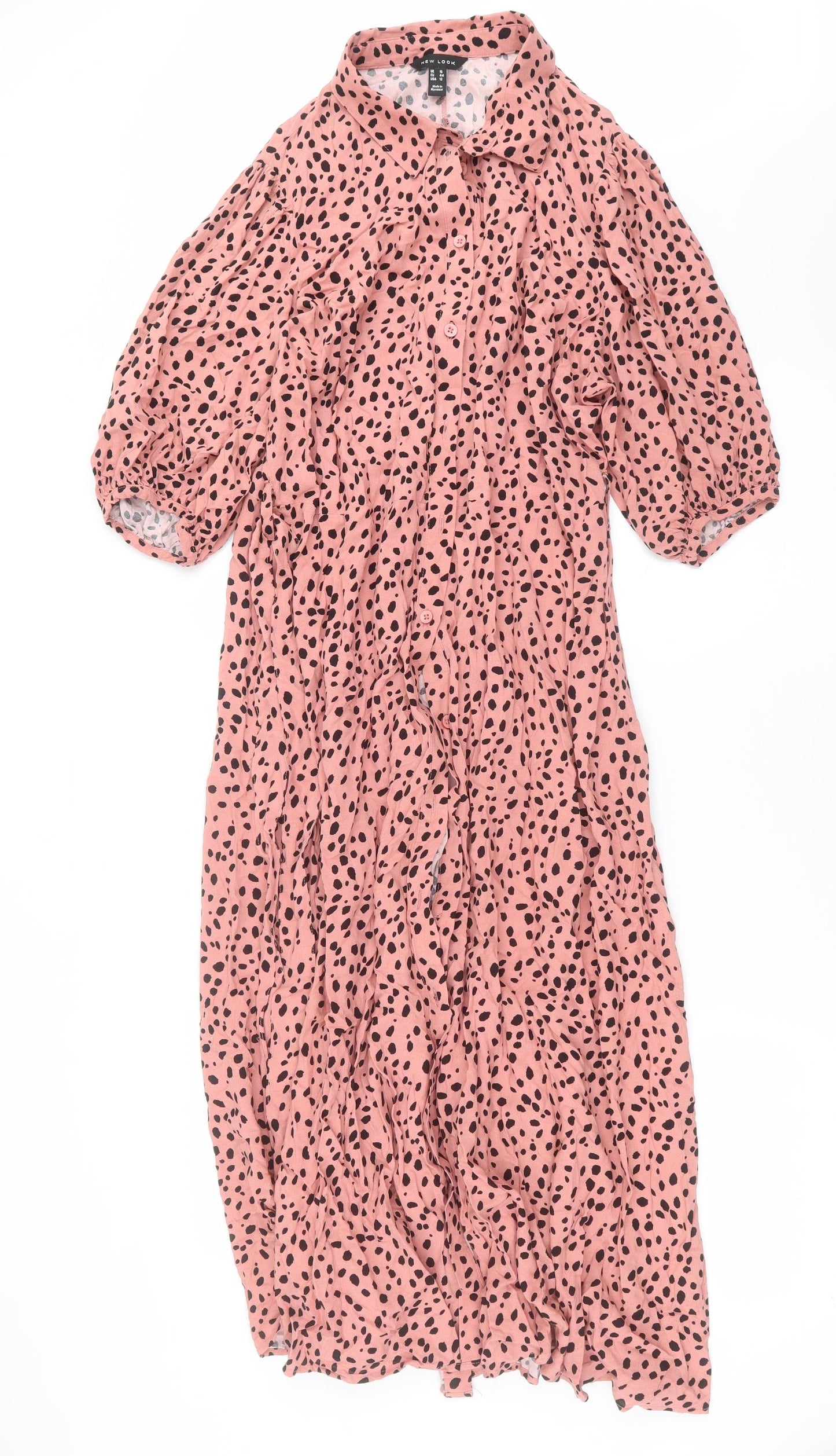 New Look Womens Pink   Maxi  Size 16  - Spotted pattern