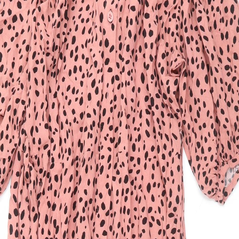 New Look Womens Pink   Maxi  Size 16  - Spotted pattern