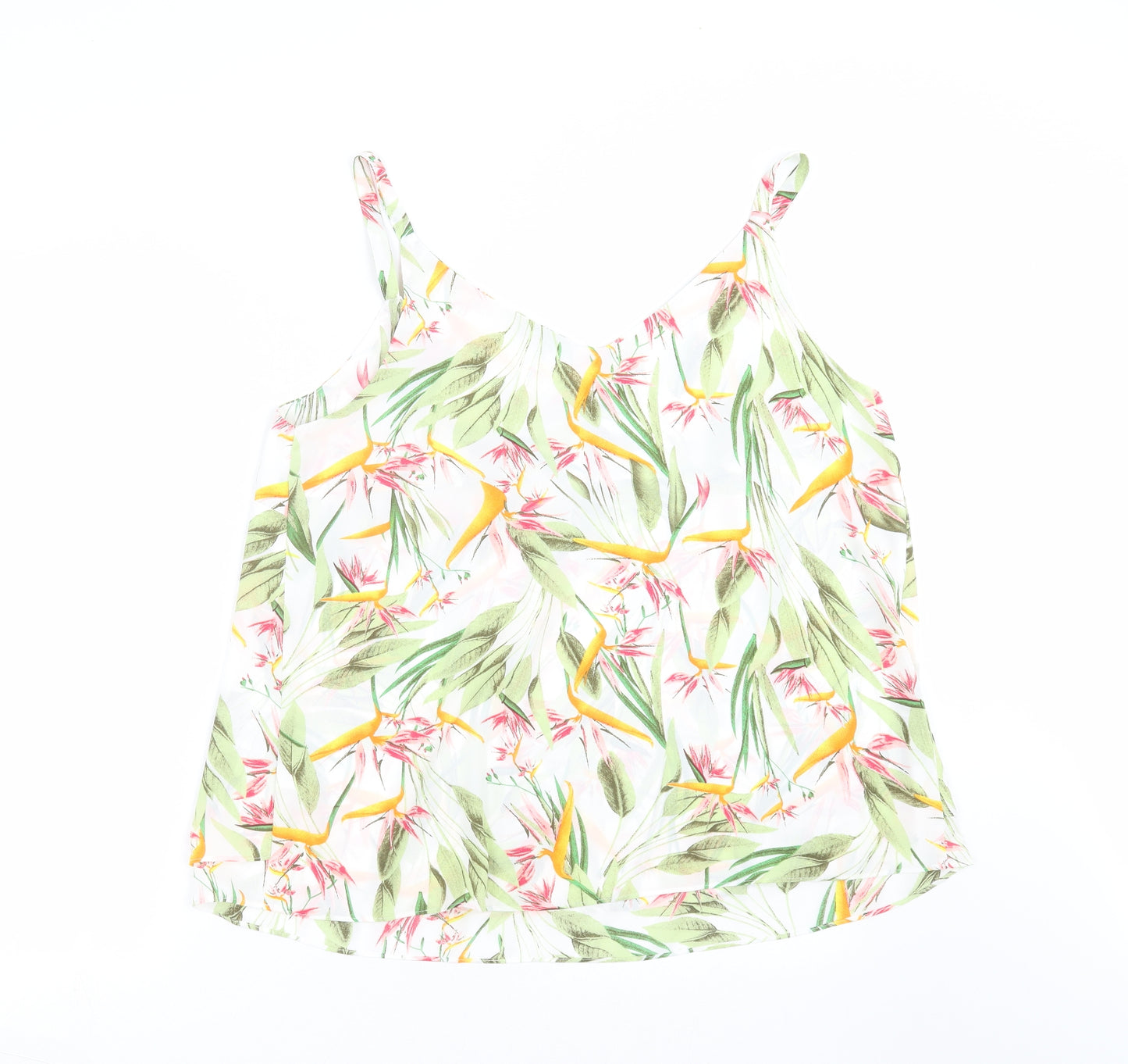 George Womens White Floral  Camisole Blouse Size 16