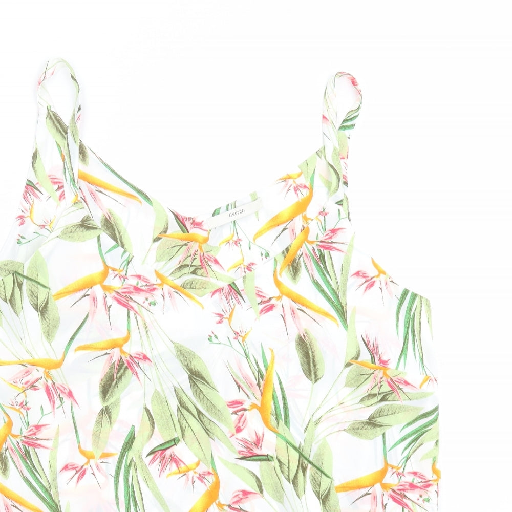 George Womens White Floral  Camisole Blouse Size 16