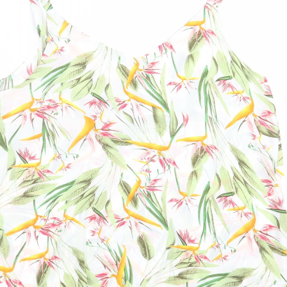 George Womens White Floral  Camisole Blouse Size 16