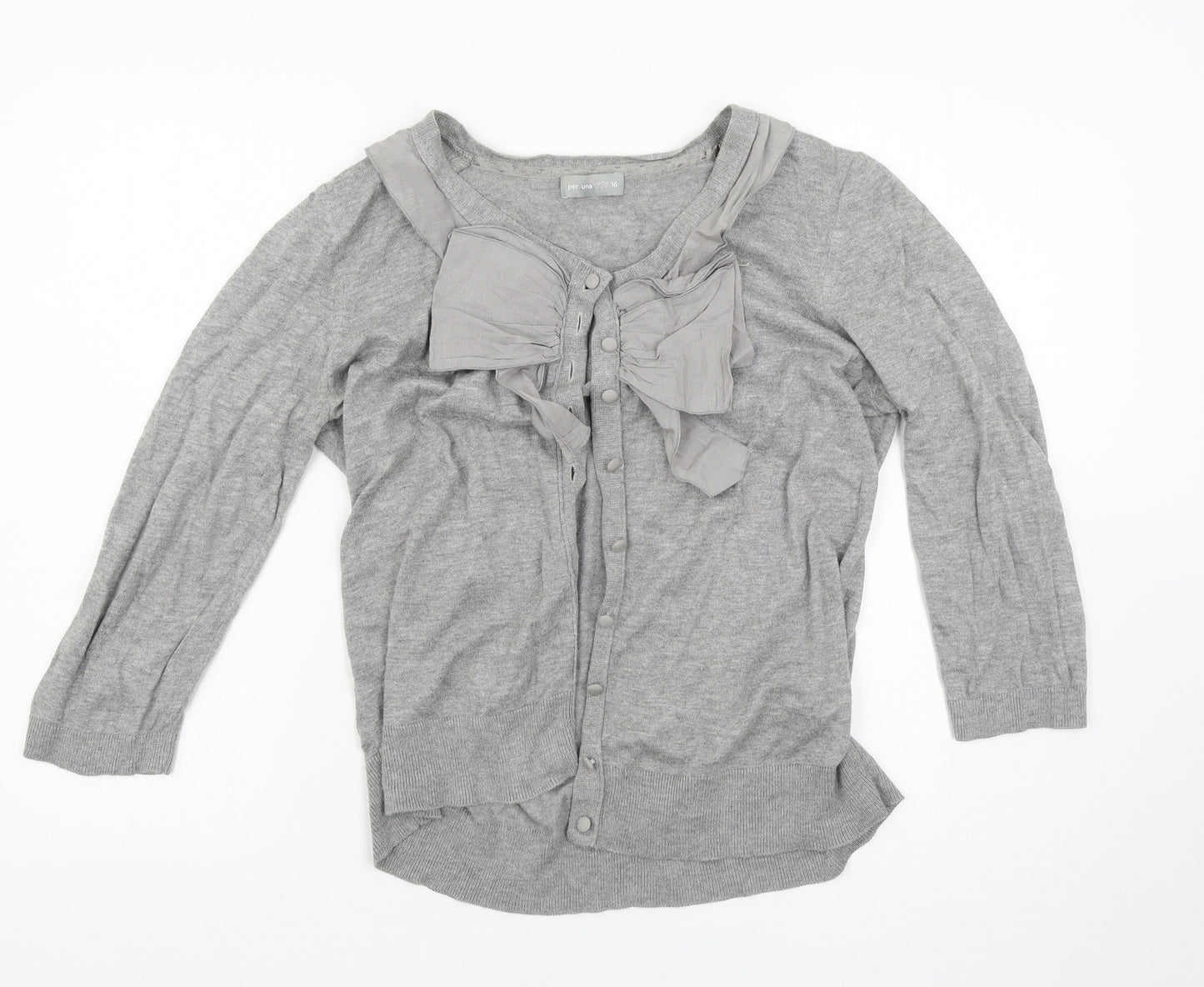 Marks and Spencer Womens Grey   Cardigan Jumper Size 18
