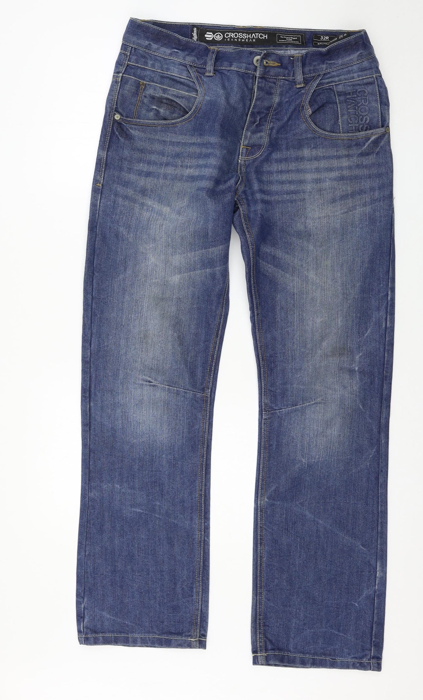 Crosshatch Mens Black   Straight Jeans Size 32 L31 in