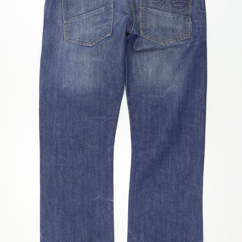 Crosshatch Mens Black   Straight Jeans Size 32 L31 in