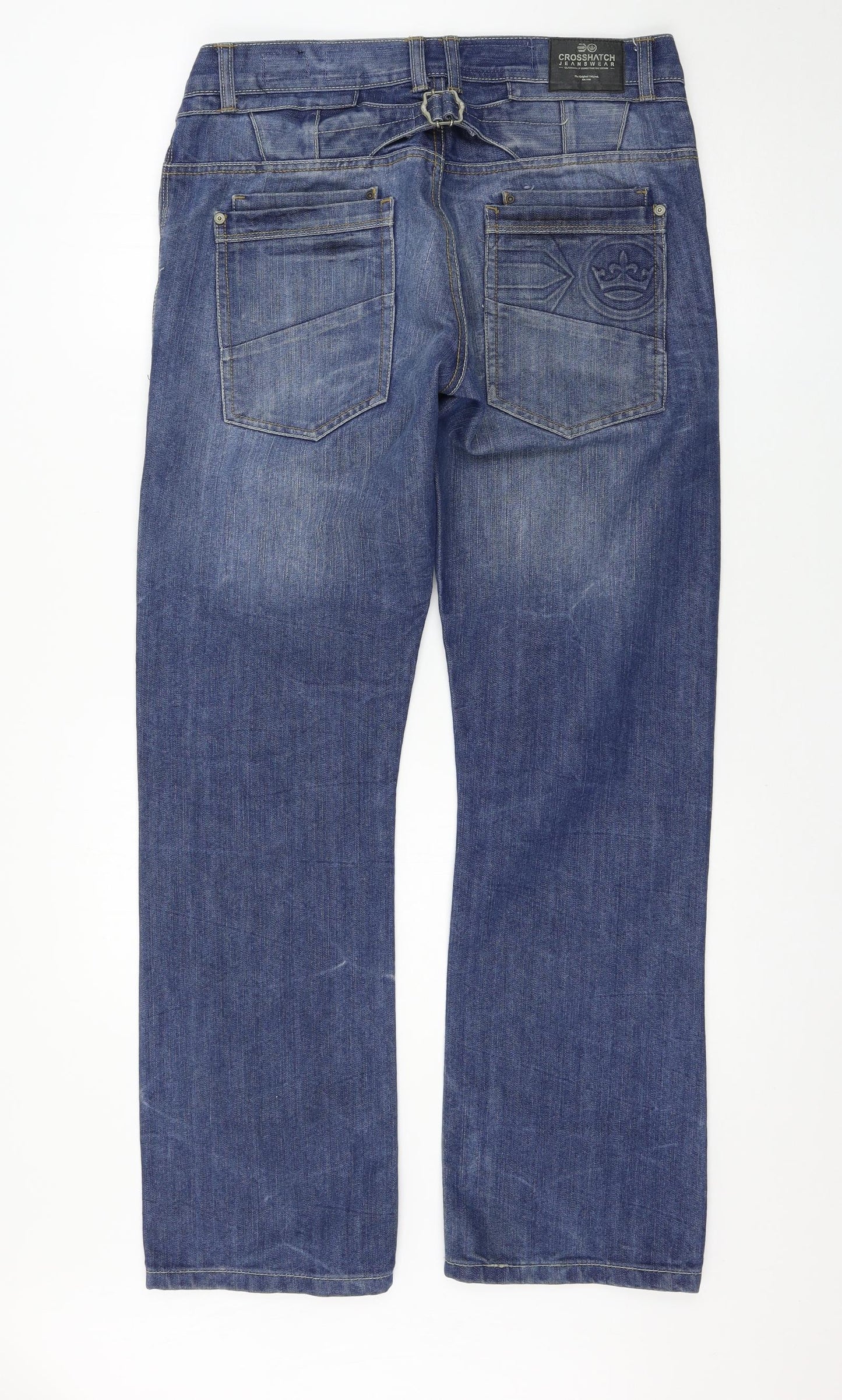 Crosshatch Mens Black   Straight Jeans Size 32 L31 in