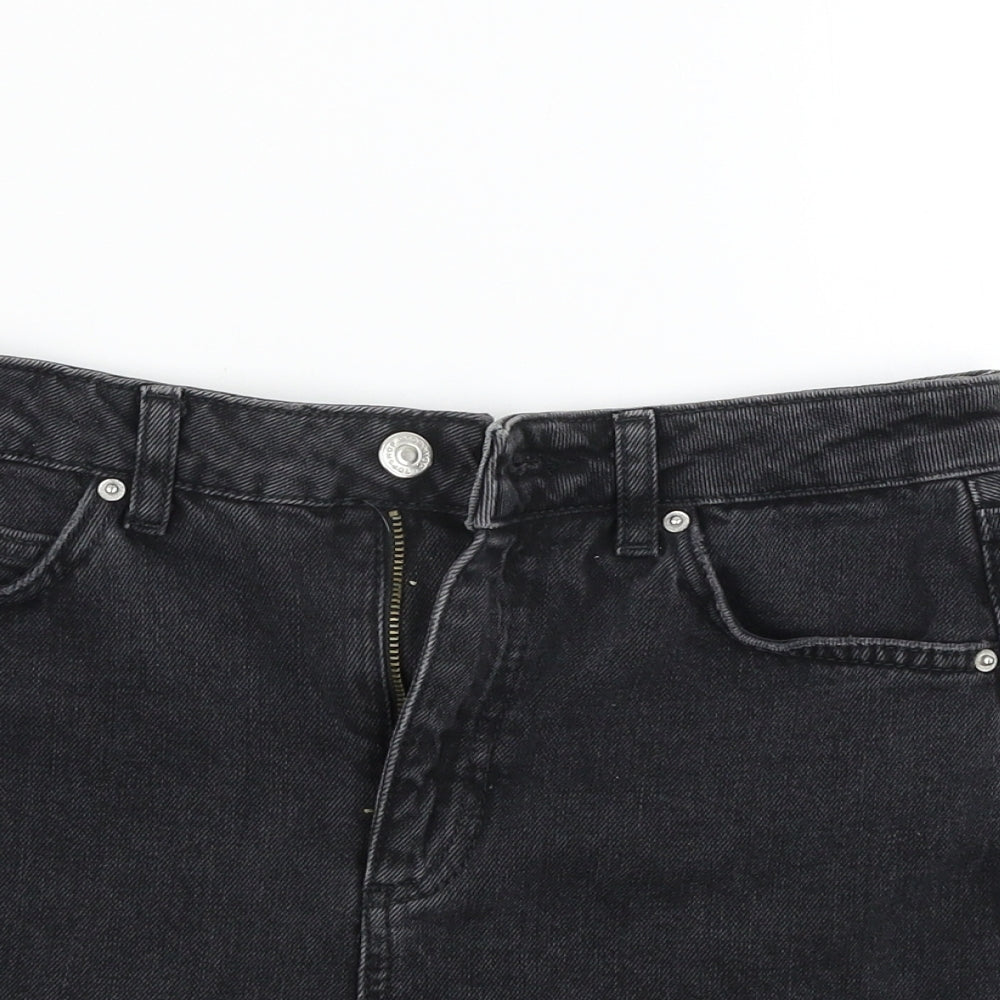 Topshop Womens Black   Mom Shorts Size 8