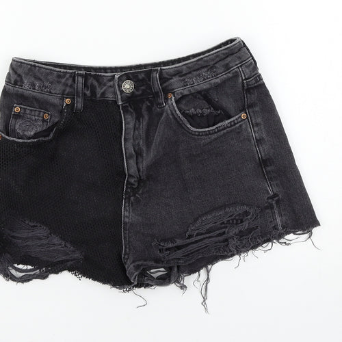 Topshop Womens Black   Mom Shorts Size 8