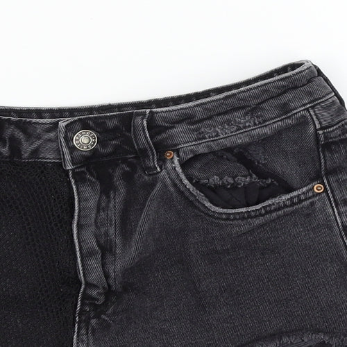 Topshop Womens Black   Mom Shorts Size 8