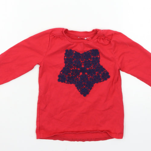 Nutmeg Girls Red   Basic T-Shirt Size 3-4 Years