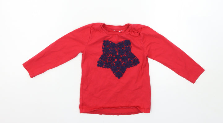 Nutmeg Girls Red   Basic T-Shirt Size 3-4 Years