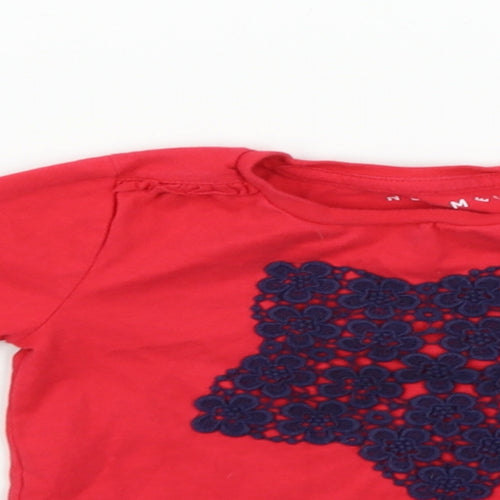 Nutmeg Girls Red   Basic T-Shirt Size 3-4 Years