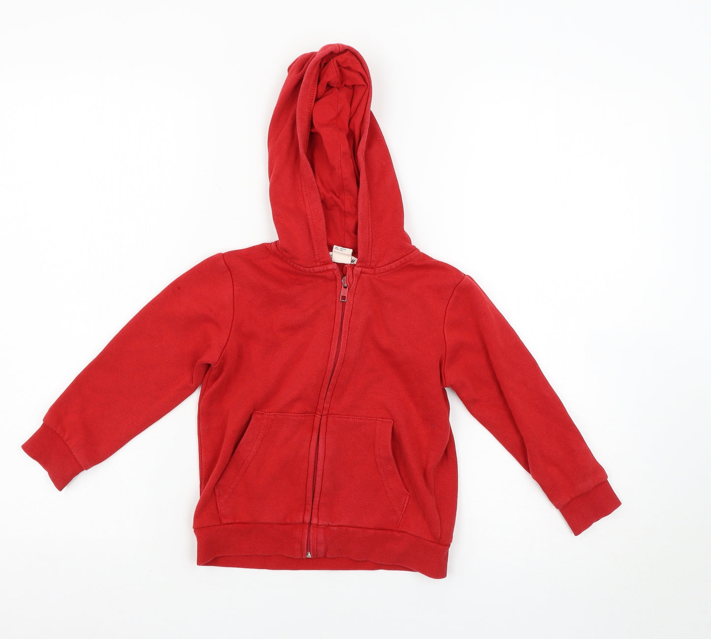 H&M Boys Red   Full Zip Hoodie Size 3-4 Years