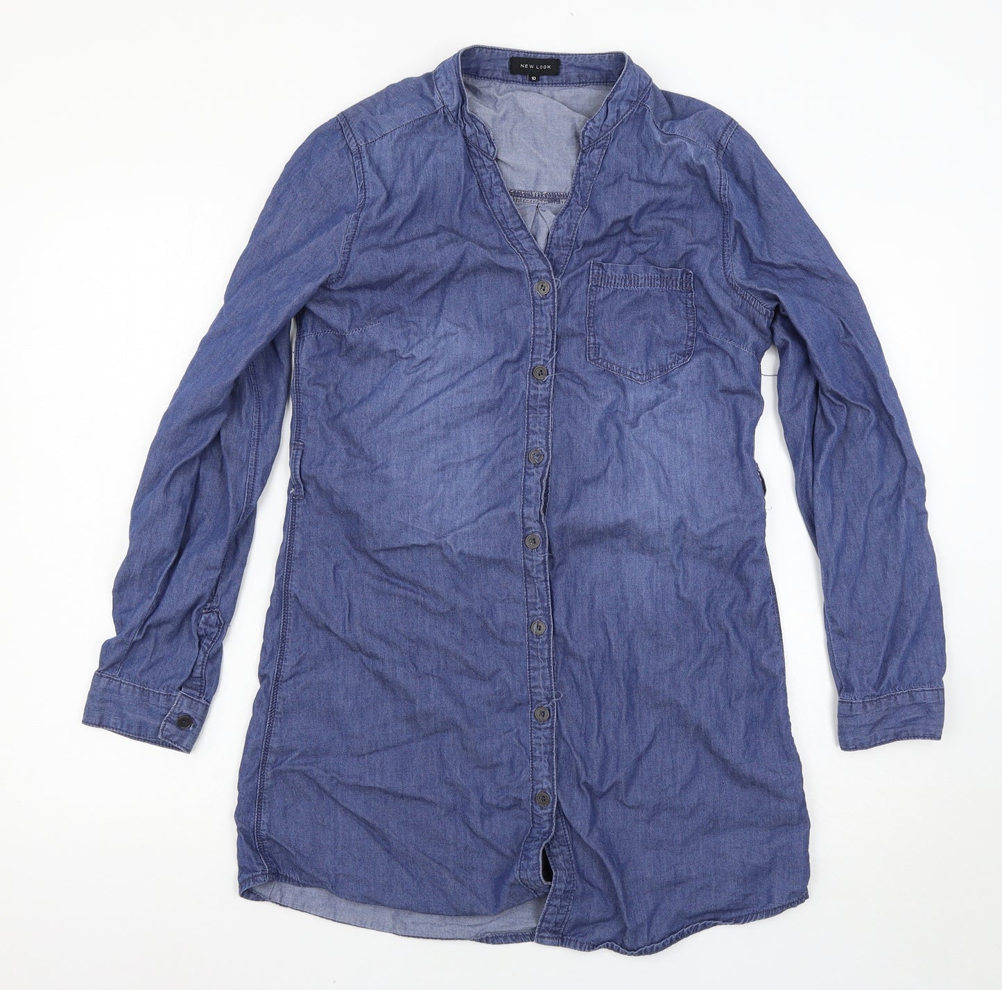 New Look Womens Blue   Shirt Dress  Size 10