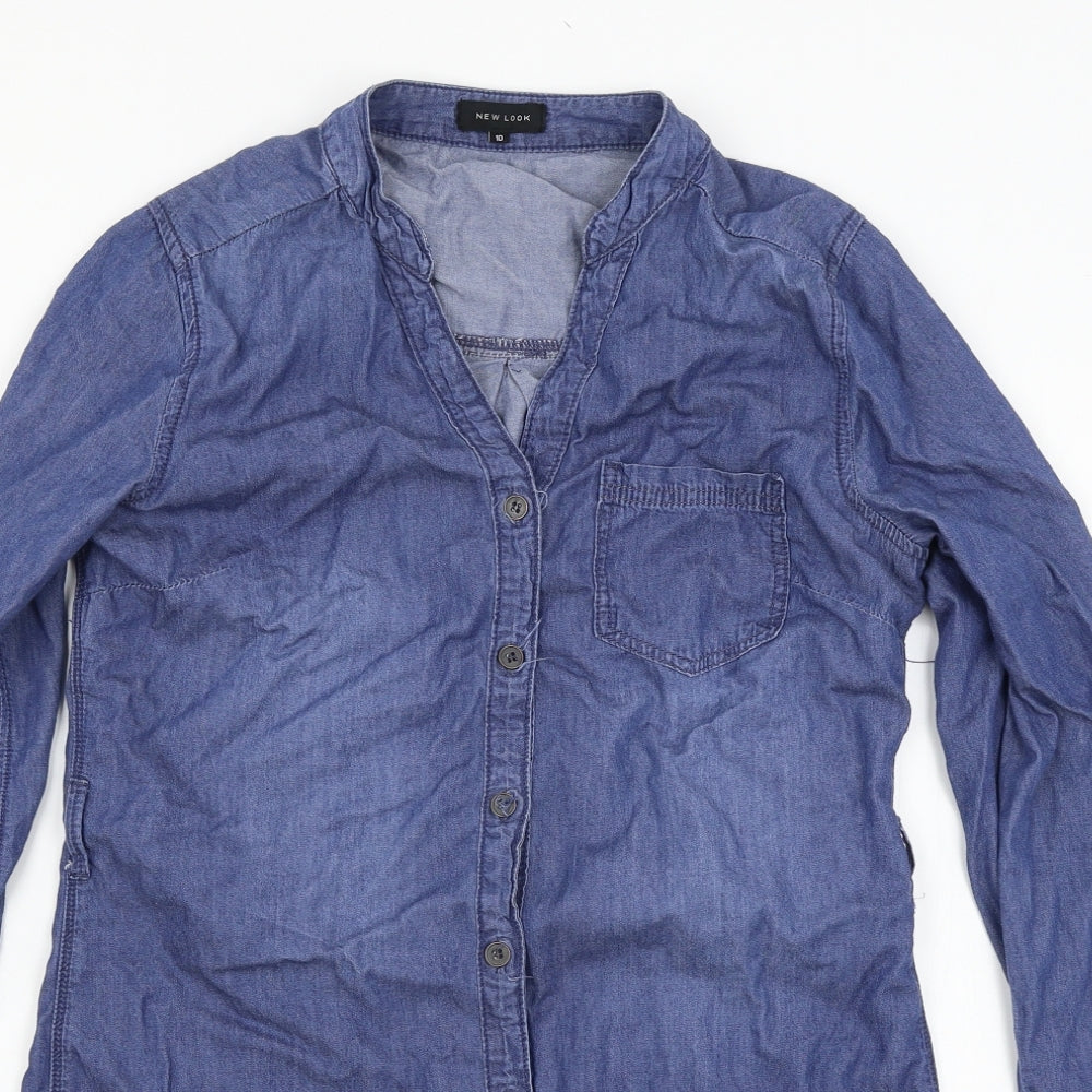 New Look Womens Blue   Shirt Dress  Size 10