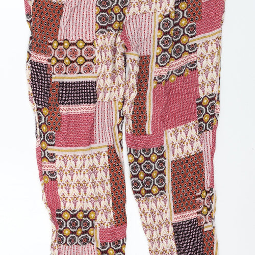 New Look Womens Multicoloured Geometric  Trousers  Size 12 L27 in