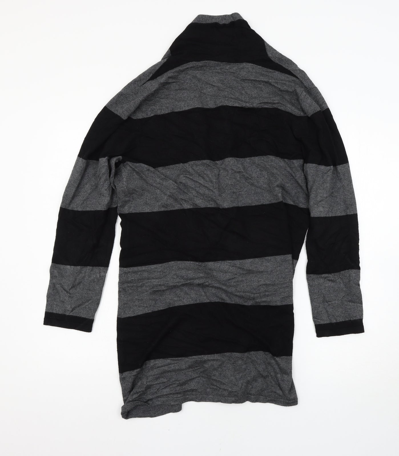 canda Womens Grey Striped  Cardigan Jumper Size L