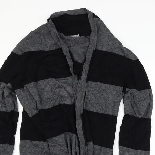 canda Womens Grey Striped  Cardigan Jumper Size L