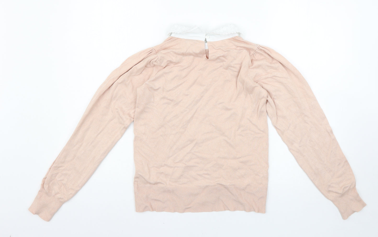 Warehouse Womens Pink Houndstooth  Pullover Jumper Size 10