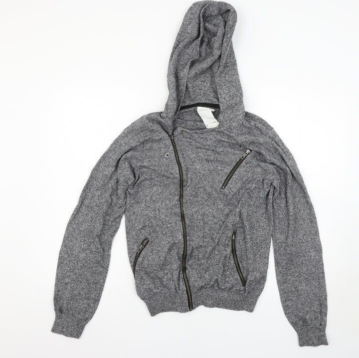 Topman Mens Grey Full Zip Hoodie Size S