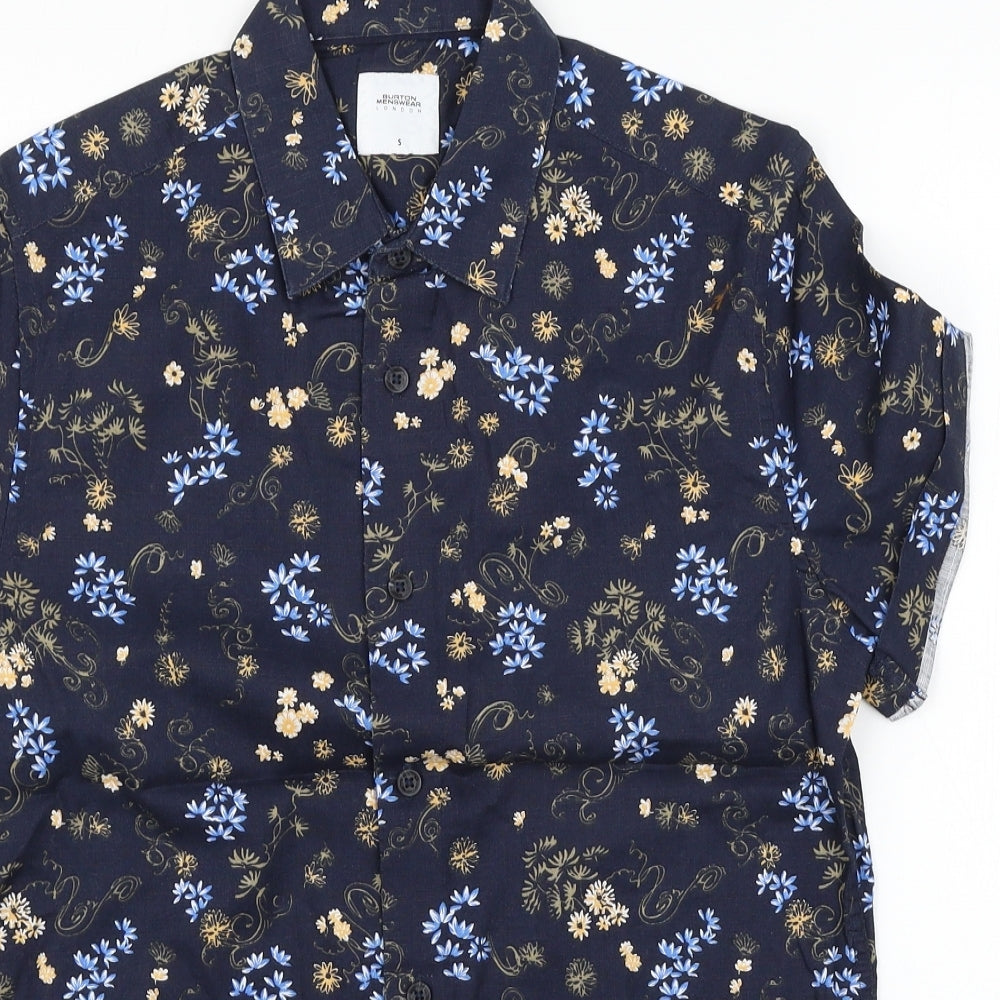 Burton Mens Black Floral   Button-Up Size S