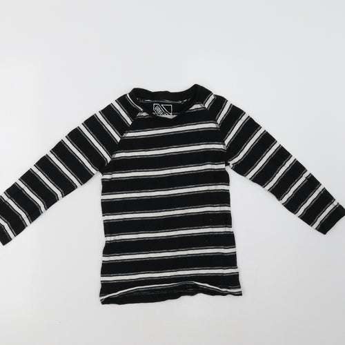 Matalan Boys Black Striped  Pullover Sweatshirt Size 7 Years