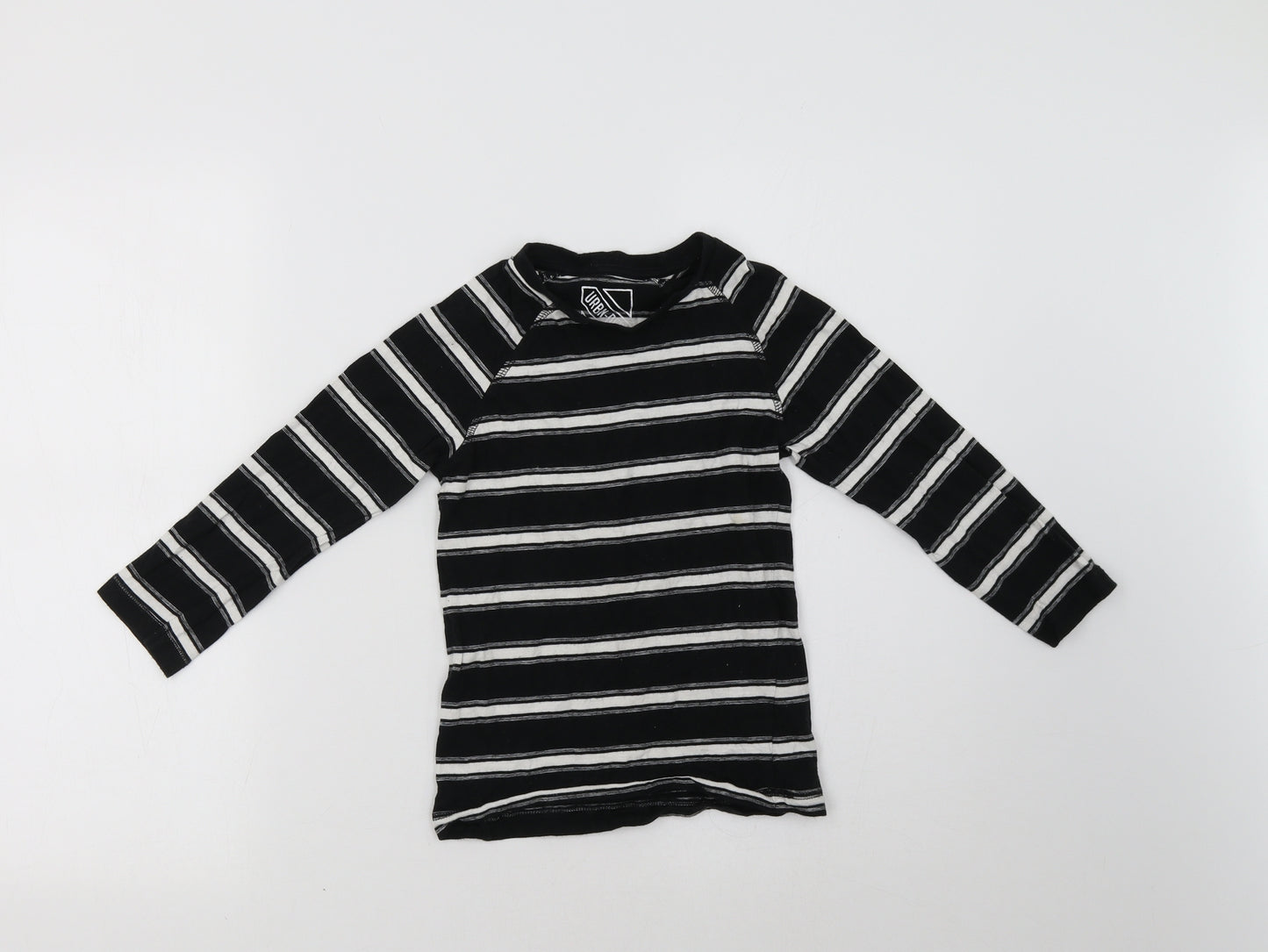 Matalan Boys Black Striped  Pullover Sweatshirt Size 7 Years