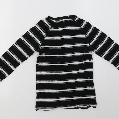 Matalan Boys Black Striped  Pullover Sweatshirt Size 7 Years