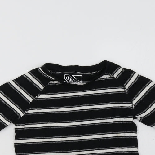Matalan Boys Black Striped  Pullover Sweatshirt Size 7 Years