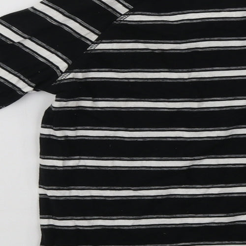 Matalan Boys Black Striped  Pullover Sweatshirt Size 7 Years