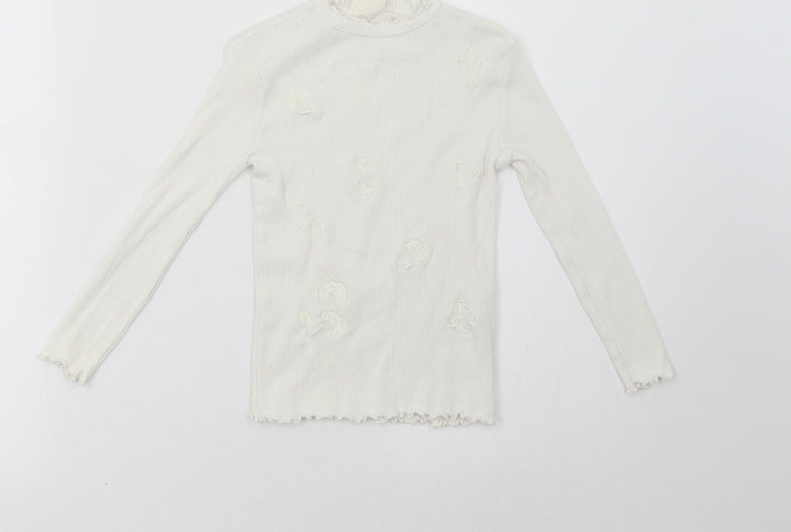 Zara Girls White   Pullover Sweatshirt Size 6 Years