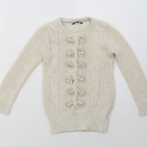 Star Girls White   Pullover Sweatshirt Size 5-6 Years
