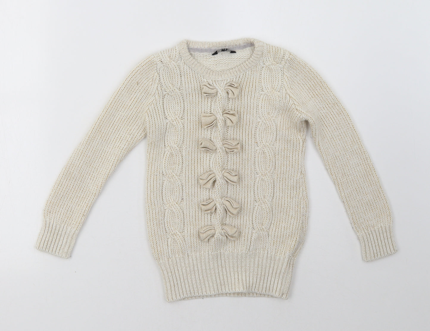 Star Girls White   Pullover Sweatshirt Size 5-6 Years