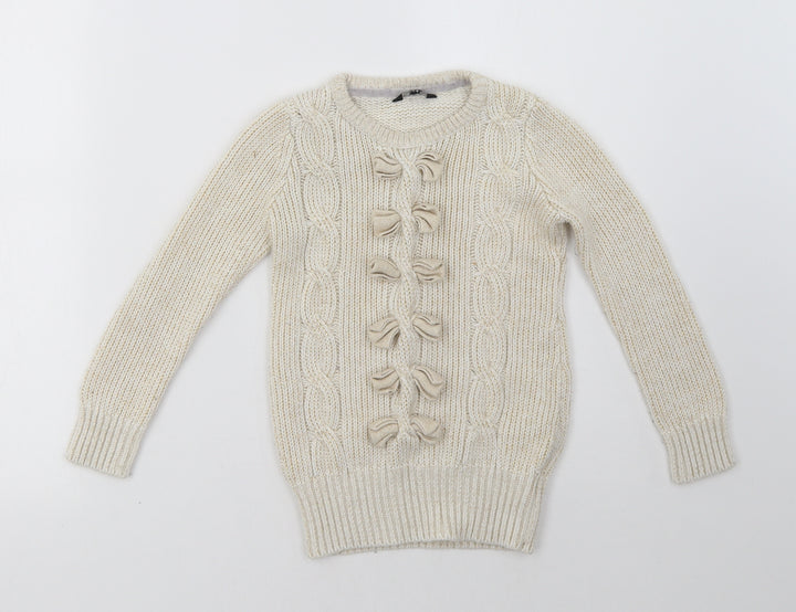 Star Girls White   Pullover Sweatshirt Size 5-6 Years