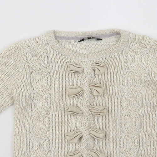 Star Girls White   Pullover Sweatshirt Size 5-6 Years