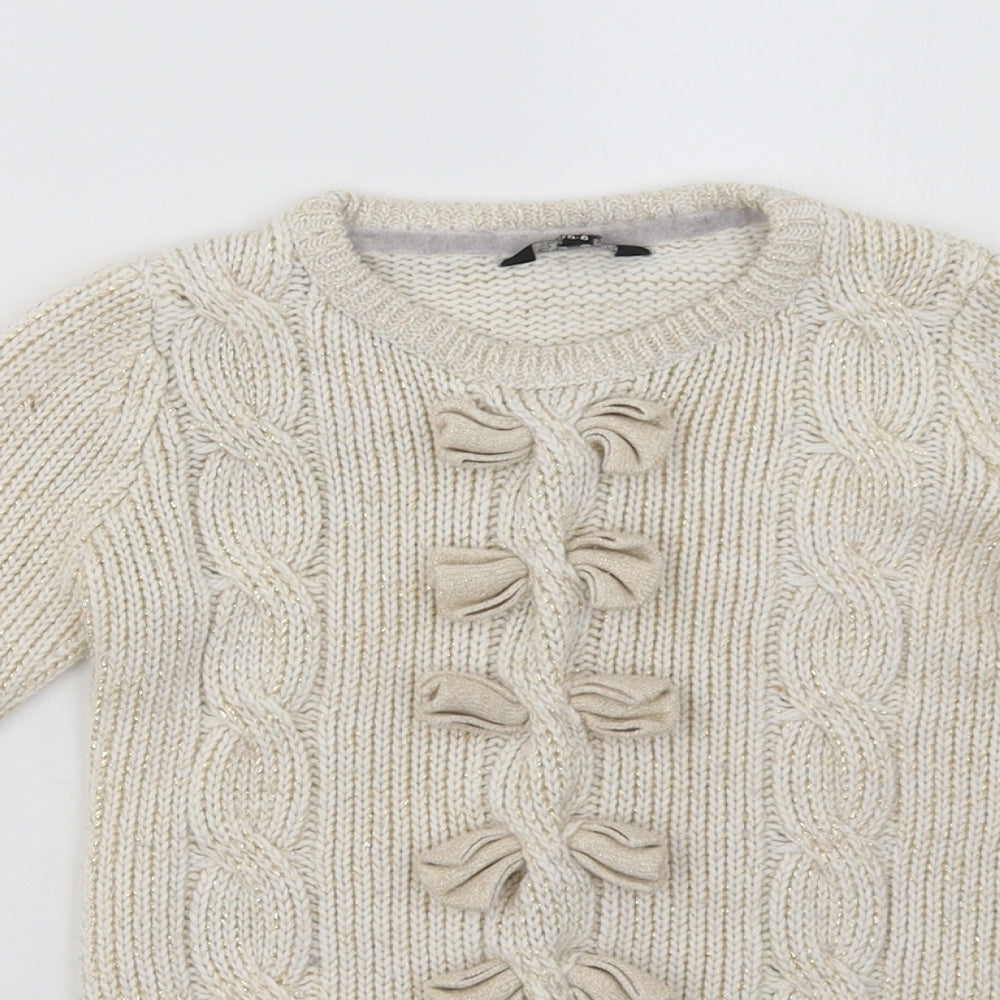 Star Girls White   Pullover Sweatshirt Size 5-6 Years