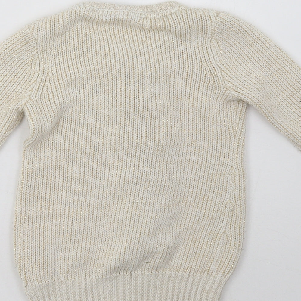 Star Girls White   Pullover Sweatshirt Size 5-6 Years
