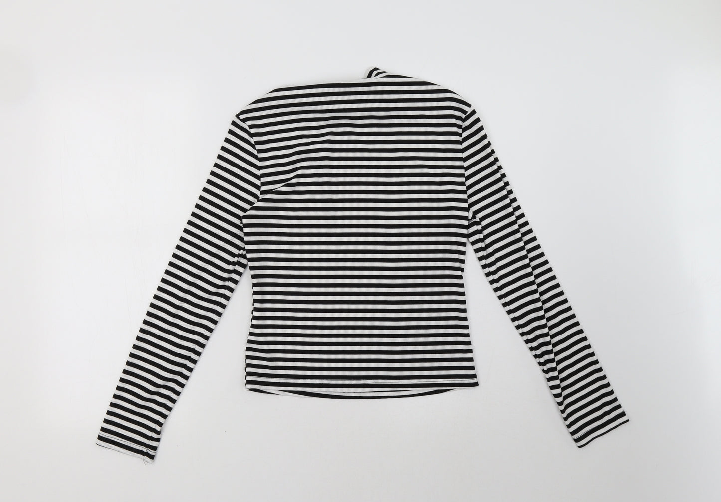 shain Womens White Striped  Pullover Sweatshirt Size L