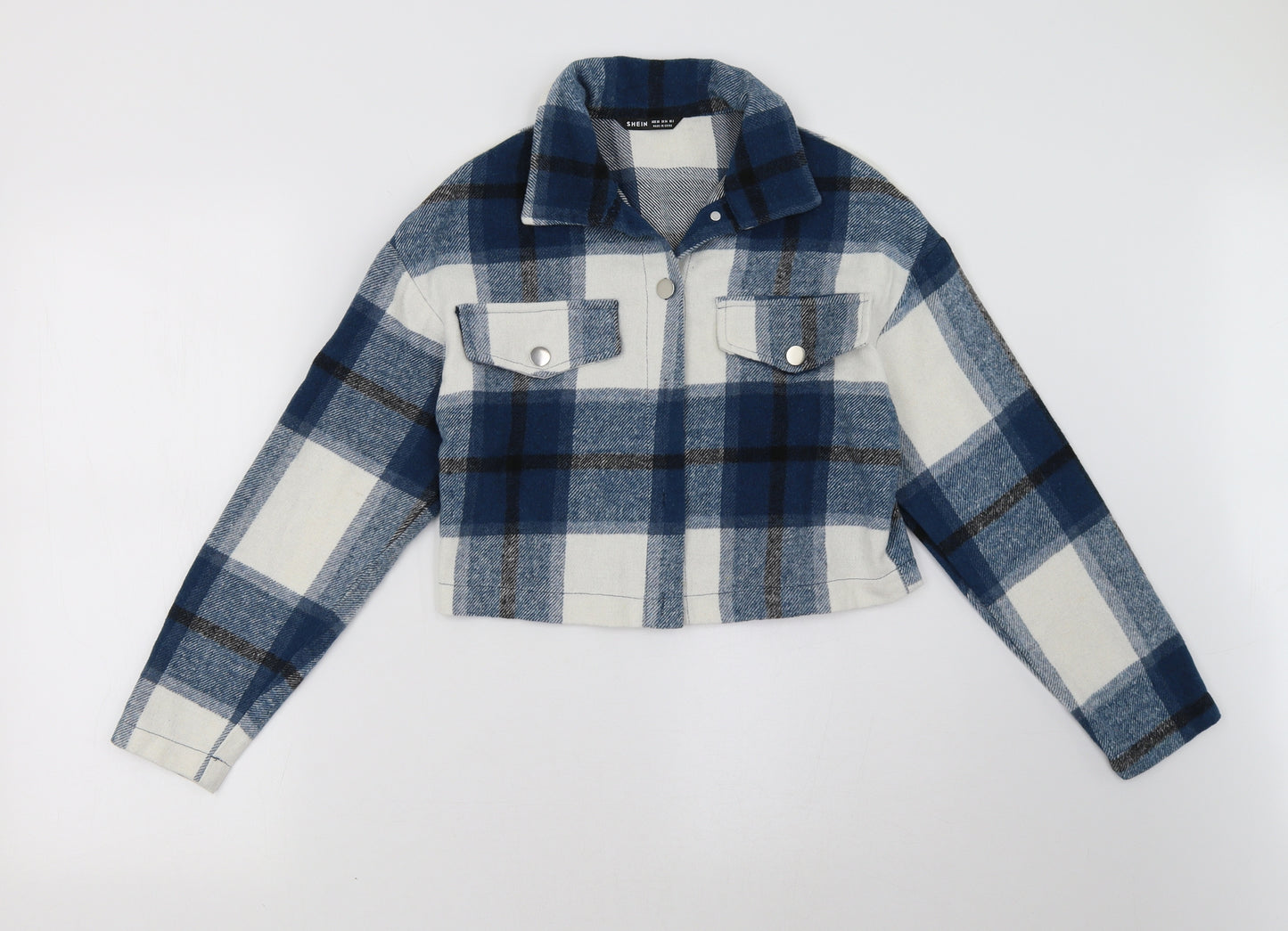 SheIn Womens Blue Check  Jacket  Size XS
