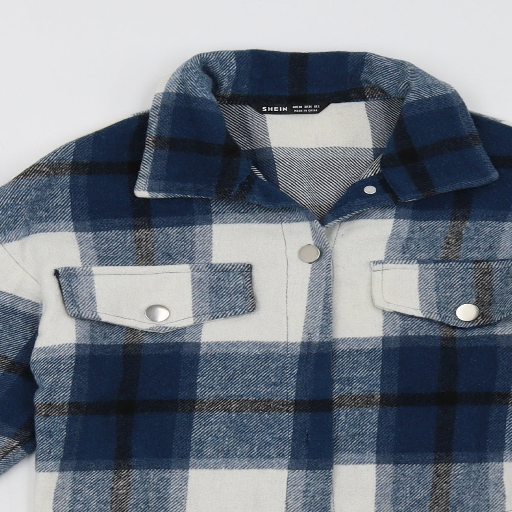 SheIn Womens Blue Check  Jacket  Size XS
