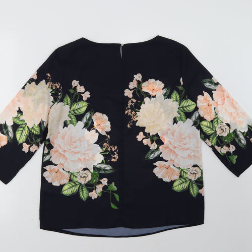 Dorothy Perkins Womens Black Floral  Basic Blouse Size 12