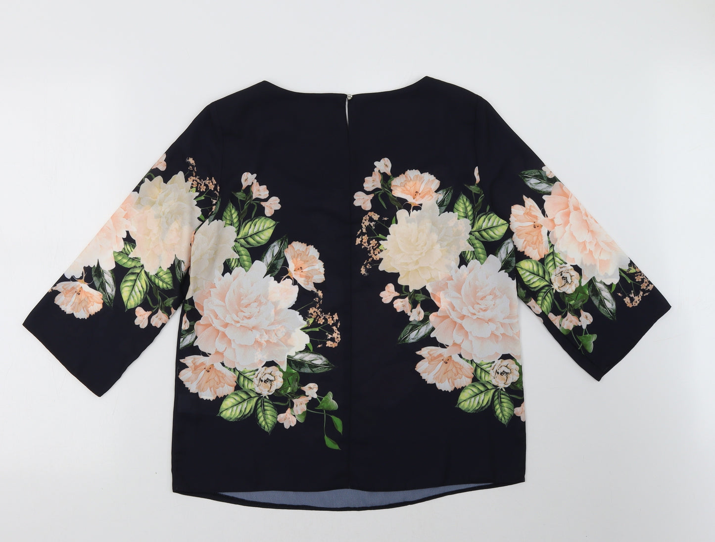 Dorothy Perkins Womens Black Floral  Basic Blouse Size 12