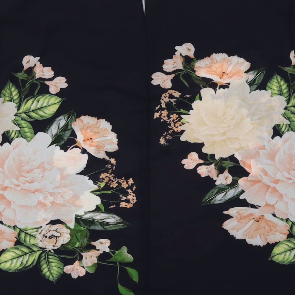 Dorothy Perkins Womens Black Floral  Basic Blouse Size 12