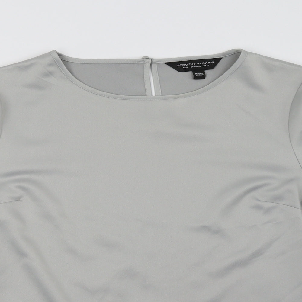 Dorothy Perkins Womens Grey   Basic T-Shirt Size 12