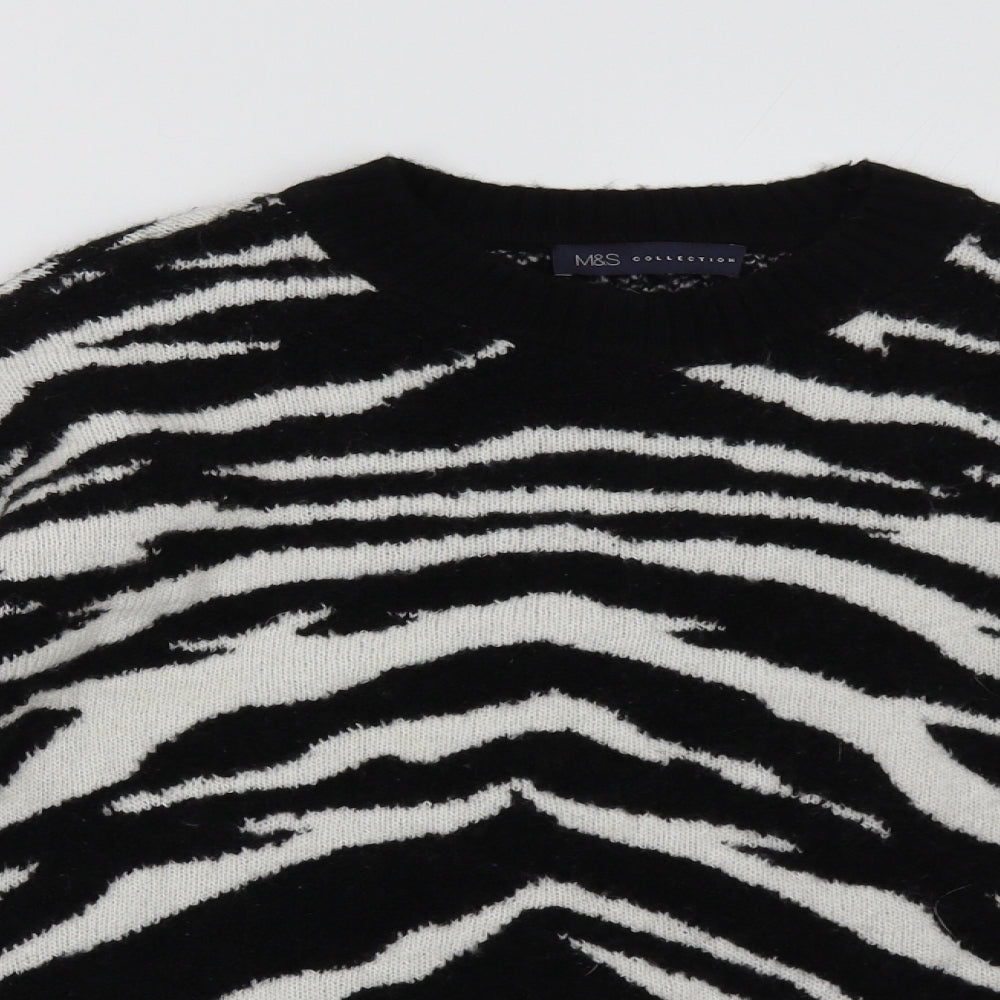 Marks and Spencer Womens Black Animal Print  Pullover Sweatshirt Size S