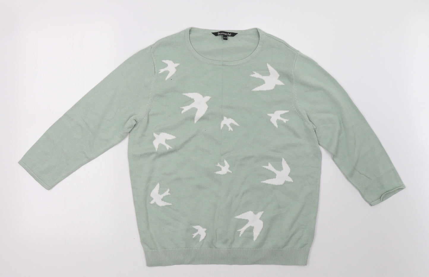 bonmarch Womens Green   Pullover Sweatshirt Size 18